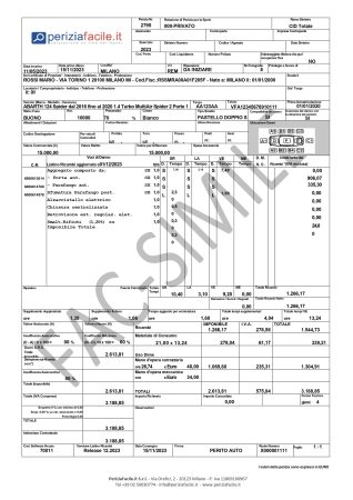 Perizia Auto Fac-Simile